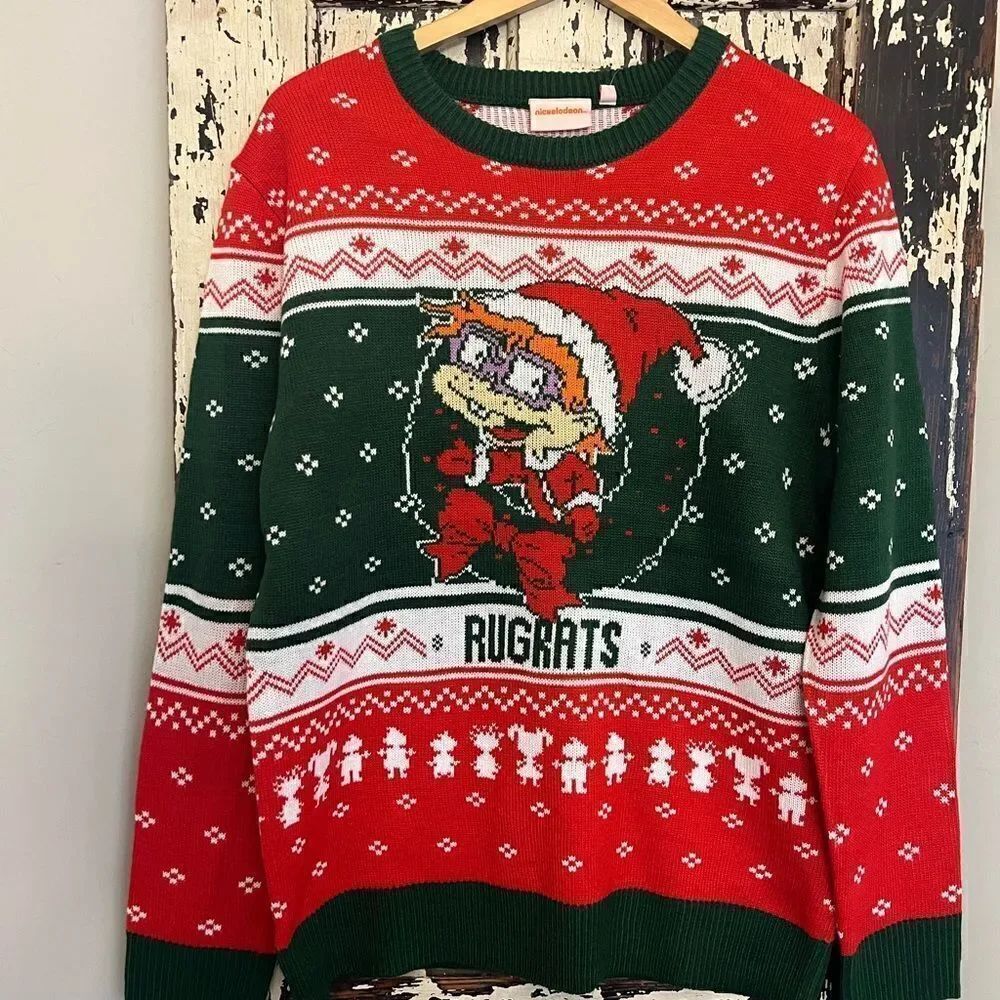 NWT Rugrats Chuckie Nickelodeon Retro. Ugly Christmas Sweater. Size L.